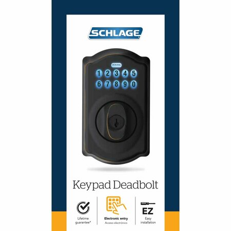 Schlage Aged Brz Keypad Deadbolt BE365VCAM716